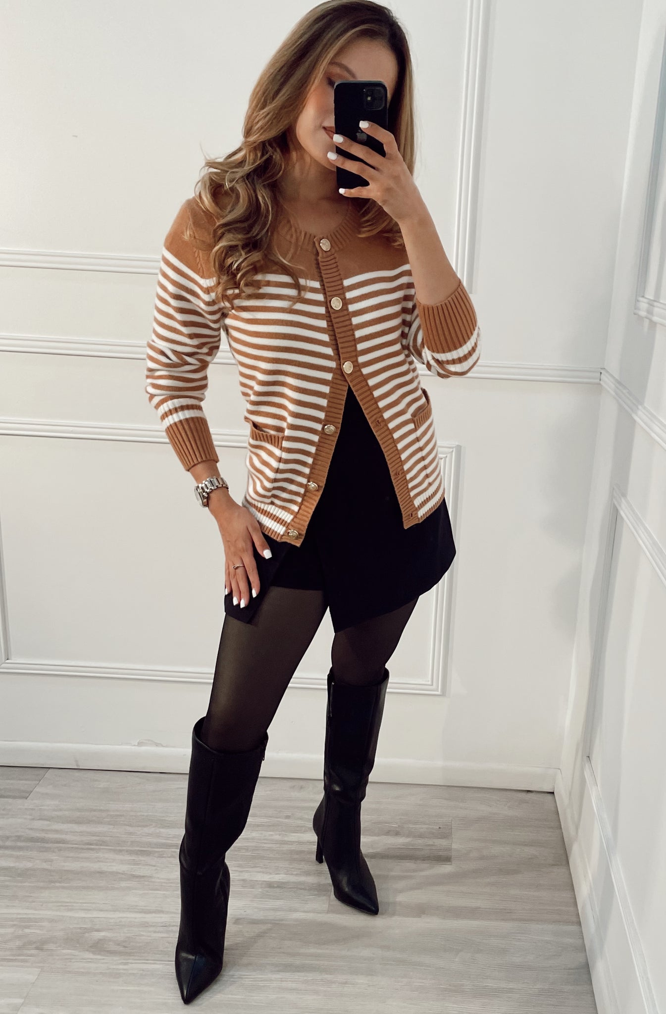 Sweater Rayas Camel