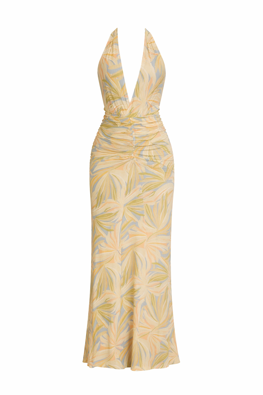 Vestido verde tropical print