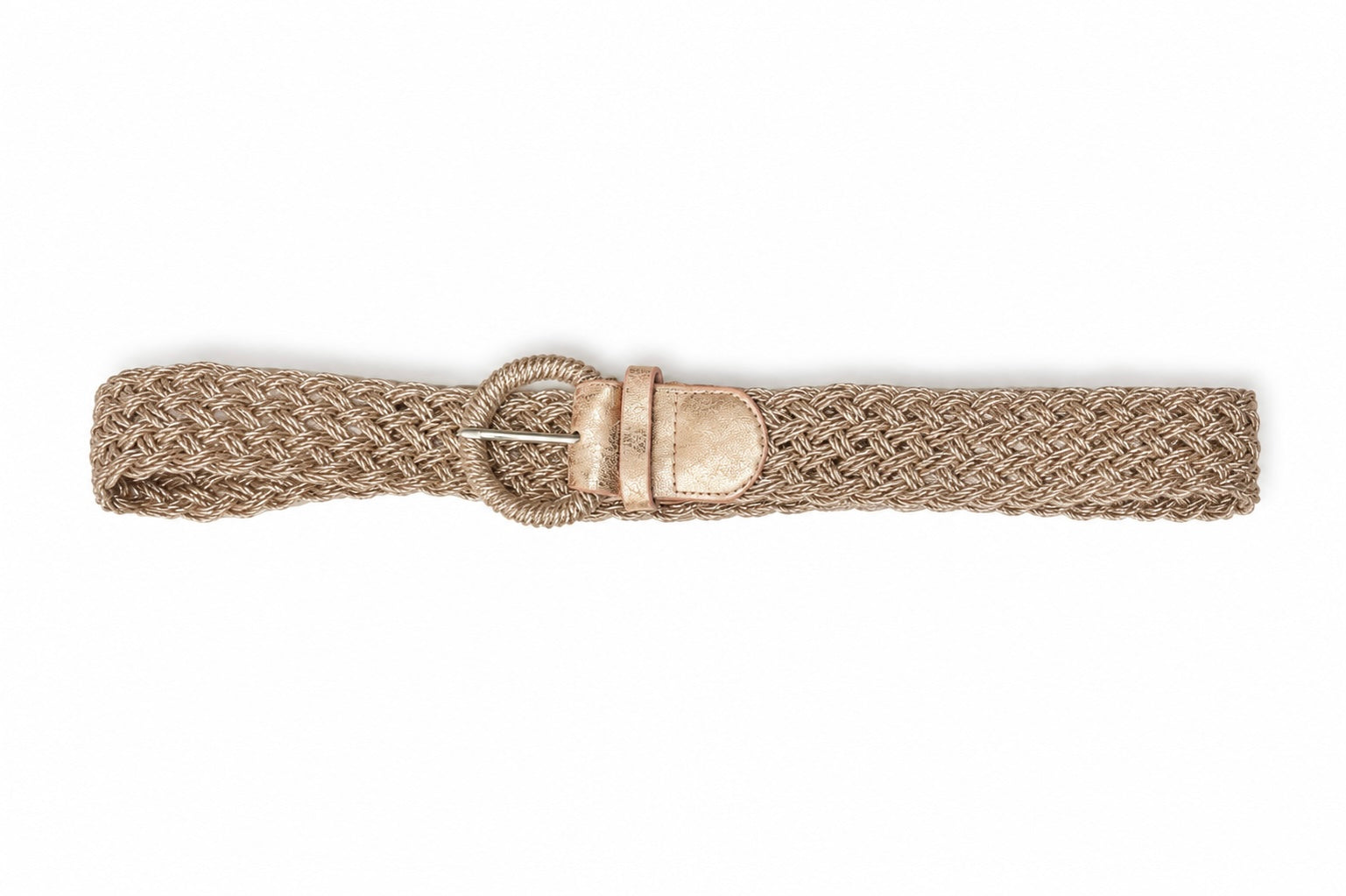 Cinturón Trenzado con Hebilla · Dorado y Oro Rosa