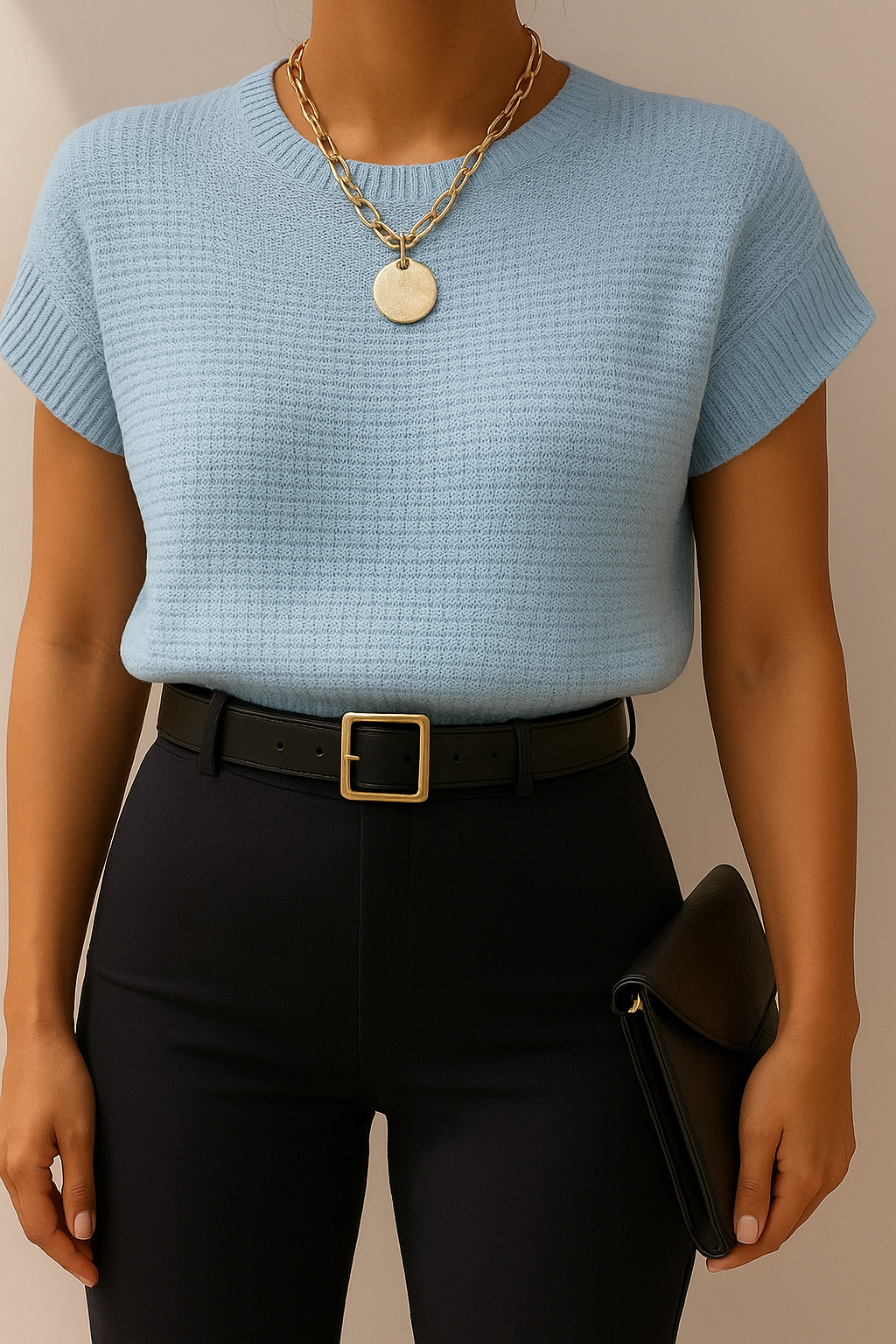 Blusa tejida celeste
