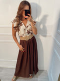 Blusa beige estampada