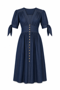 Vestido Manga Bombacha · Azul