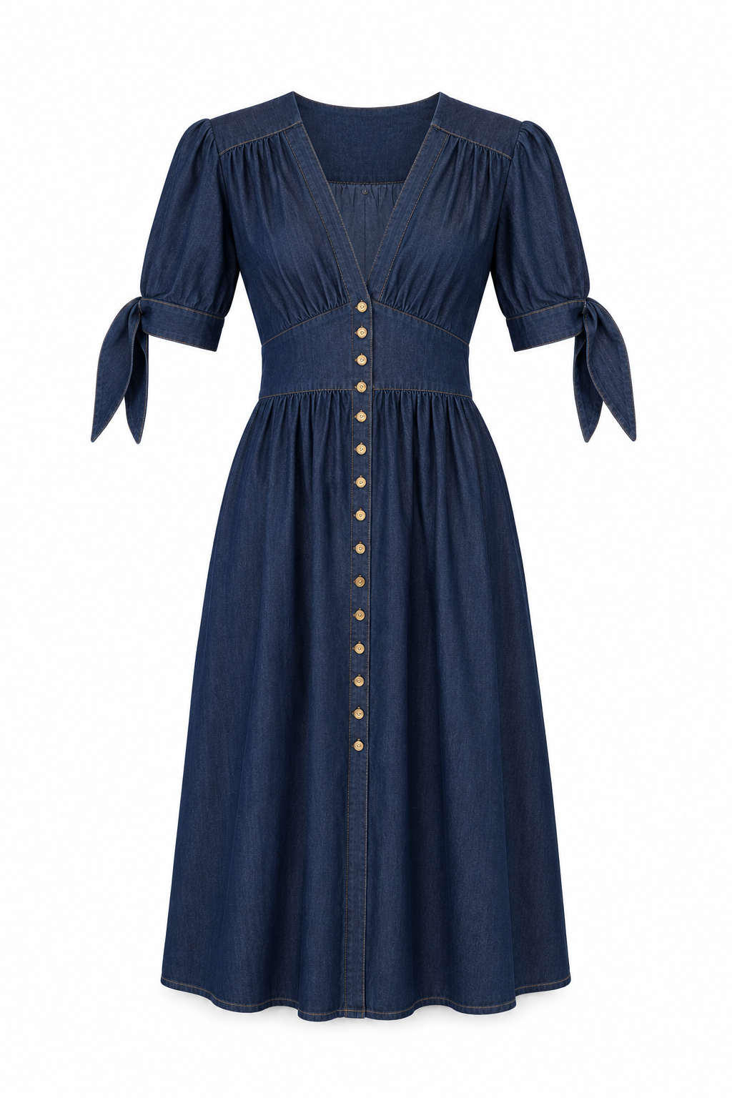 Vestido Manga Bombacha · Azul