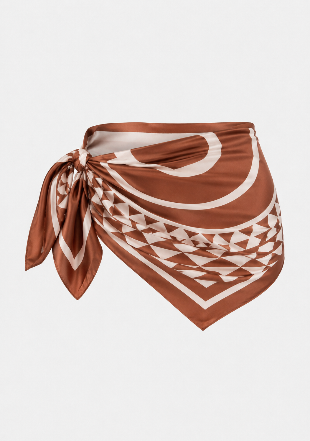 Pañuelo bandana estampado café