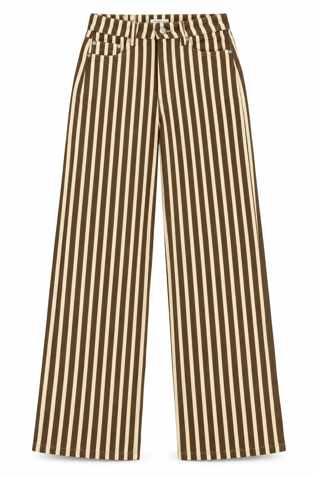 Pantalón rayas café con Amarillo