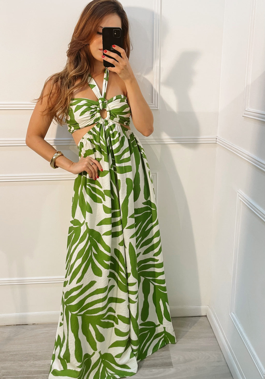 Vestido verde print