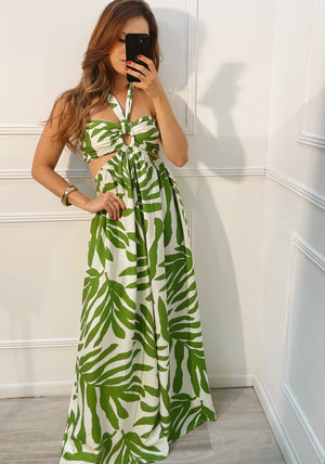 Vestido verde print