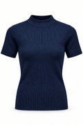 Blusa manga corta cuello alto BL0378