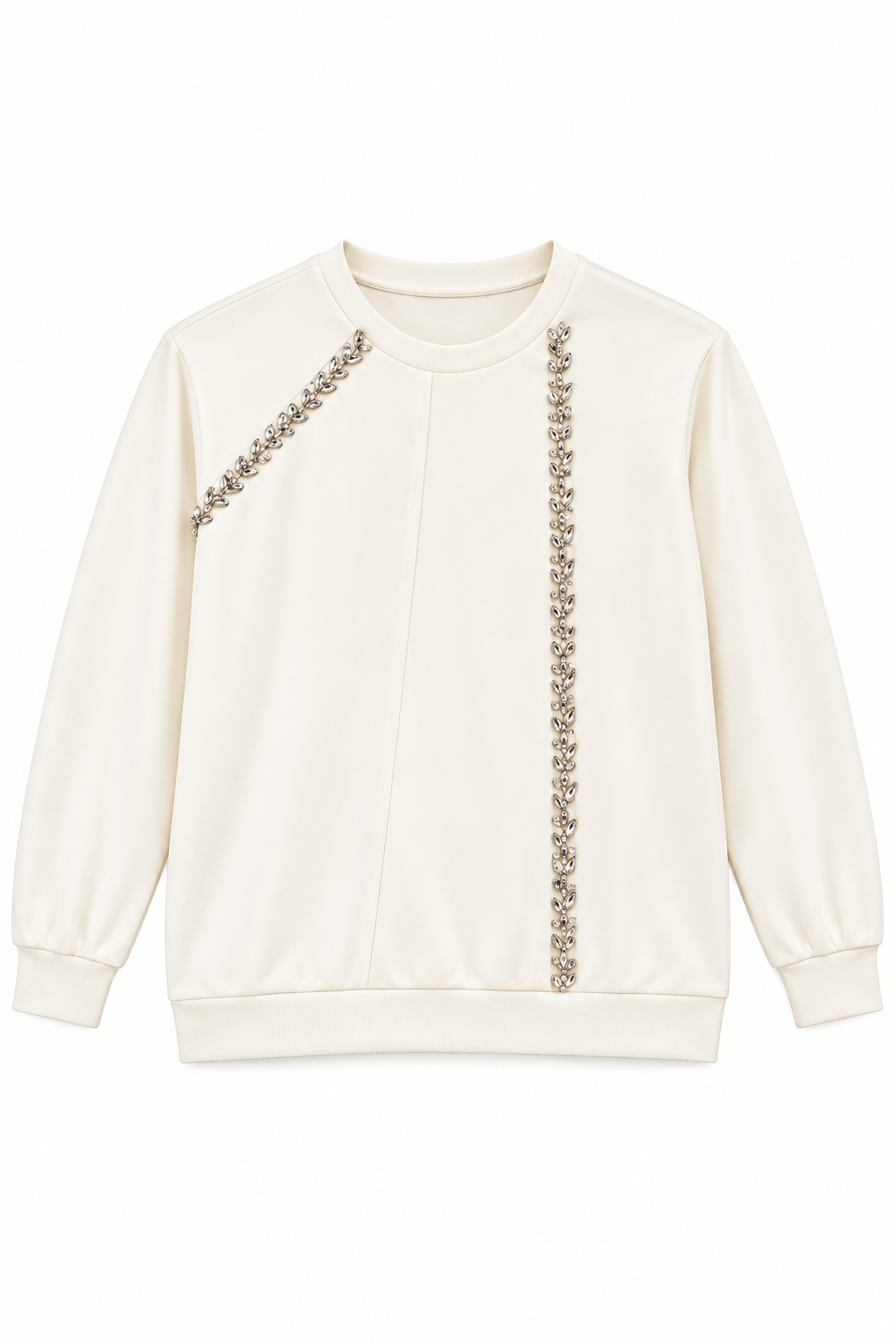 Sweater con pedrería blanco