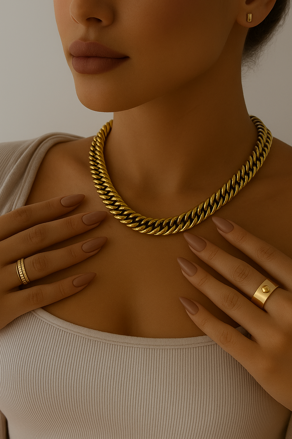 Collar dorado trenzado