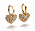Aretes Corazón Diamante fantasía
