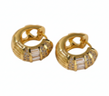 Aretes Zirconia Dorada con blanco