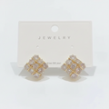 Aretes geométrico zirconia plata 925