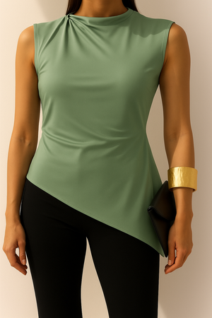 Blusa asimétrica lycra fría verde