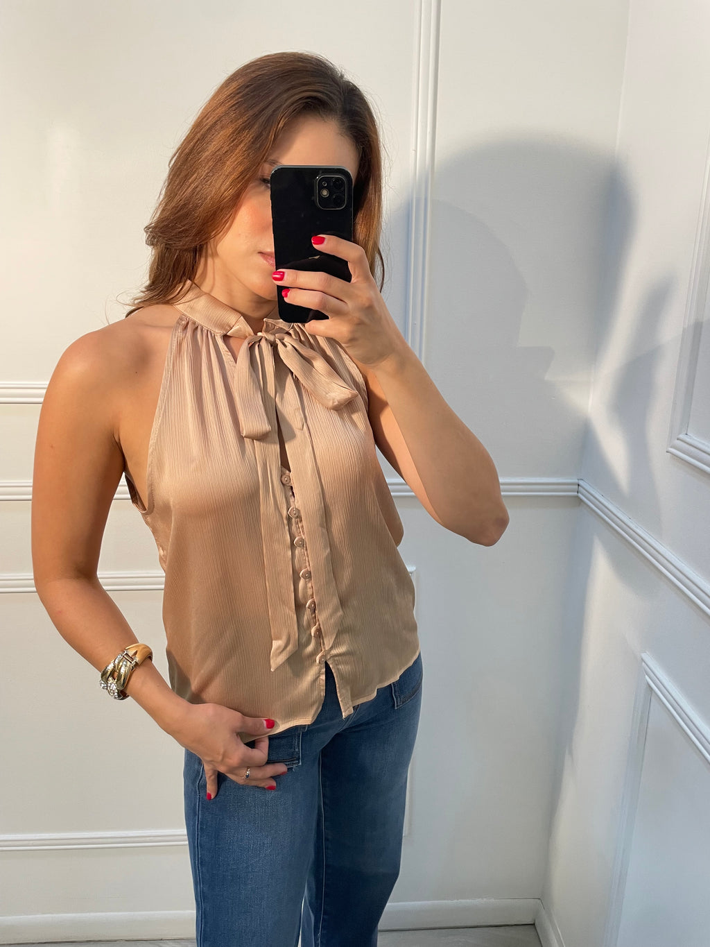 Blusa Café Satín
