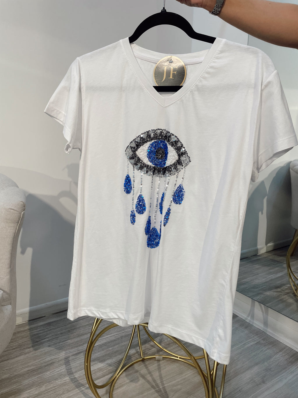Camiseta blanca ojo turco