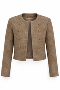 Blazer de tweed corto café