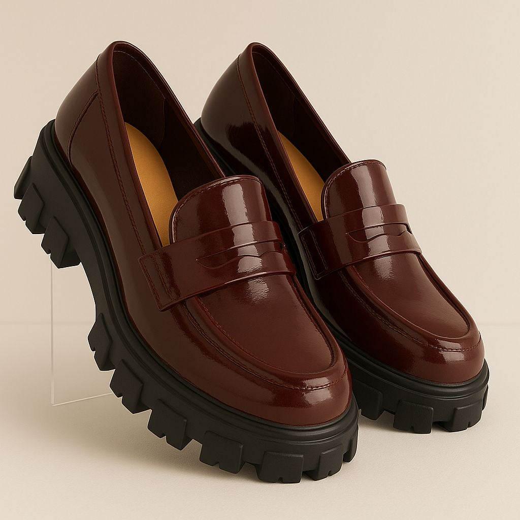 Mocasines vino charol