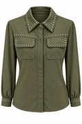 Jacket con tachuelas verde
