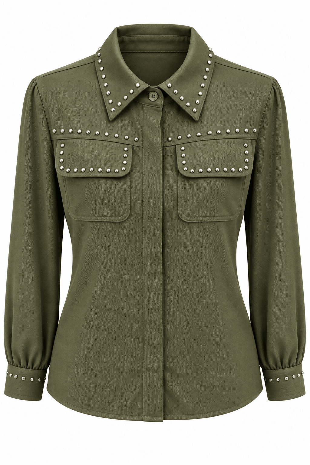 Jacket con tachuelas verde