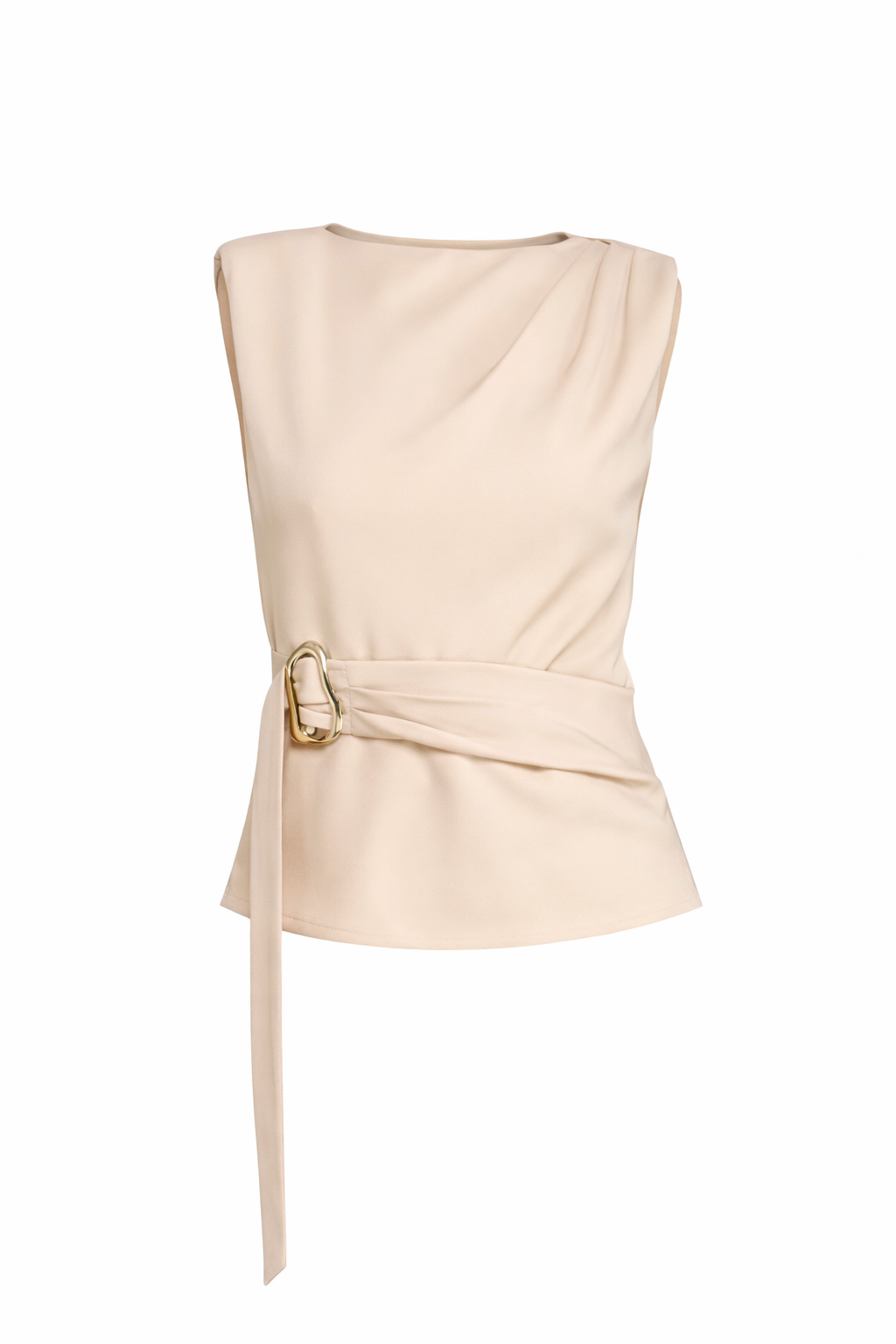 Blusa Beige con Detalle dorado