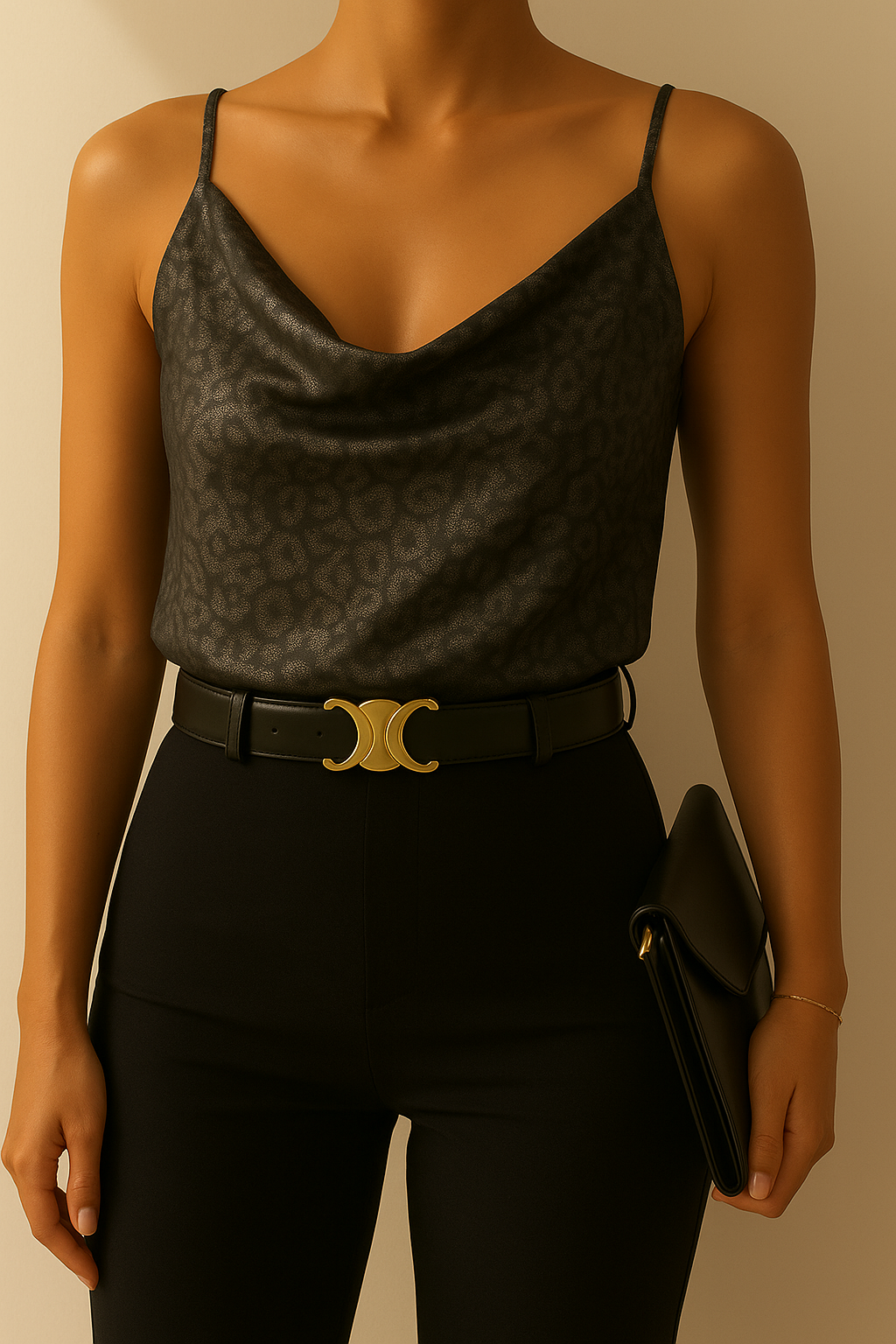 Blusa negra satin