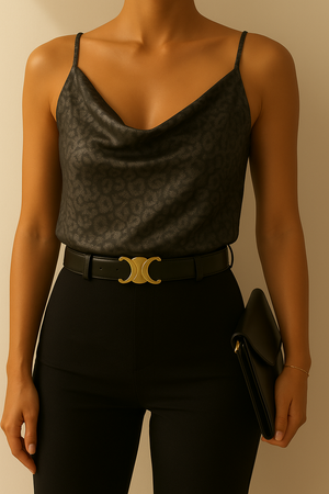 Blusa negra satin