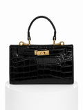 Mini bag estructurado efecto cocodrilo - Negro