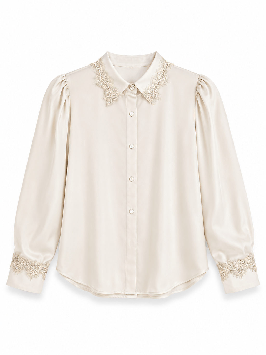 Blusa cuello bordado beige