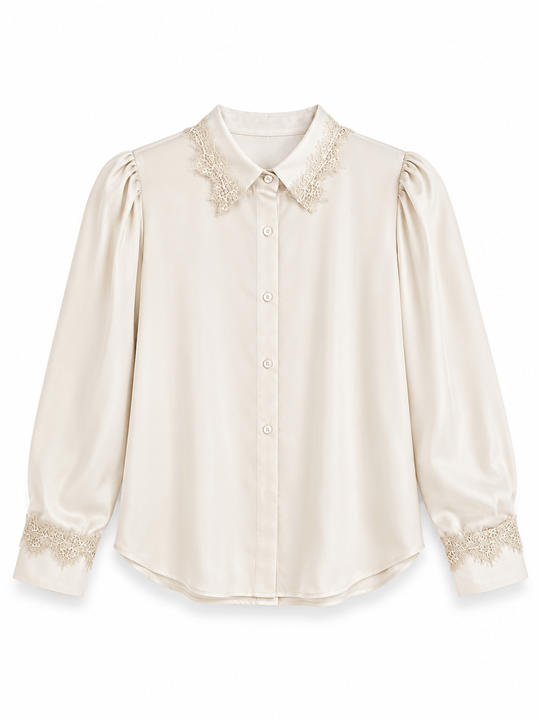 Blusa cuello bordado beige
