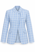 Blazer de cuadros celeste