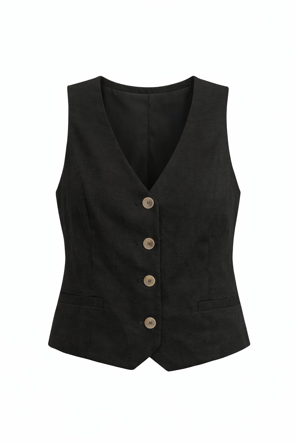 Chaleco lino Negro