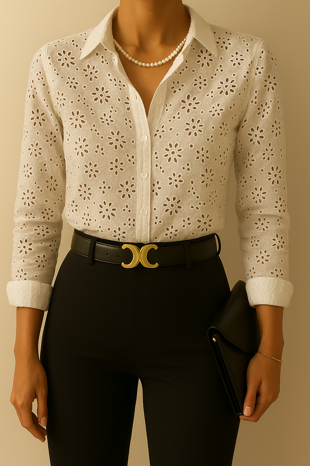 Blusa Blanca camisera bordada