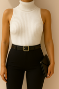 Blusa cuello tortuga sin mangas
