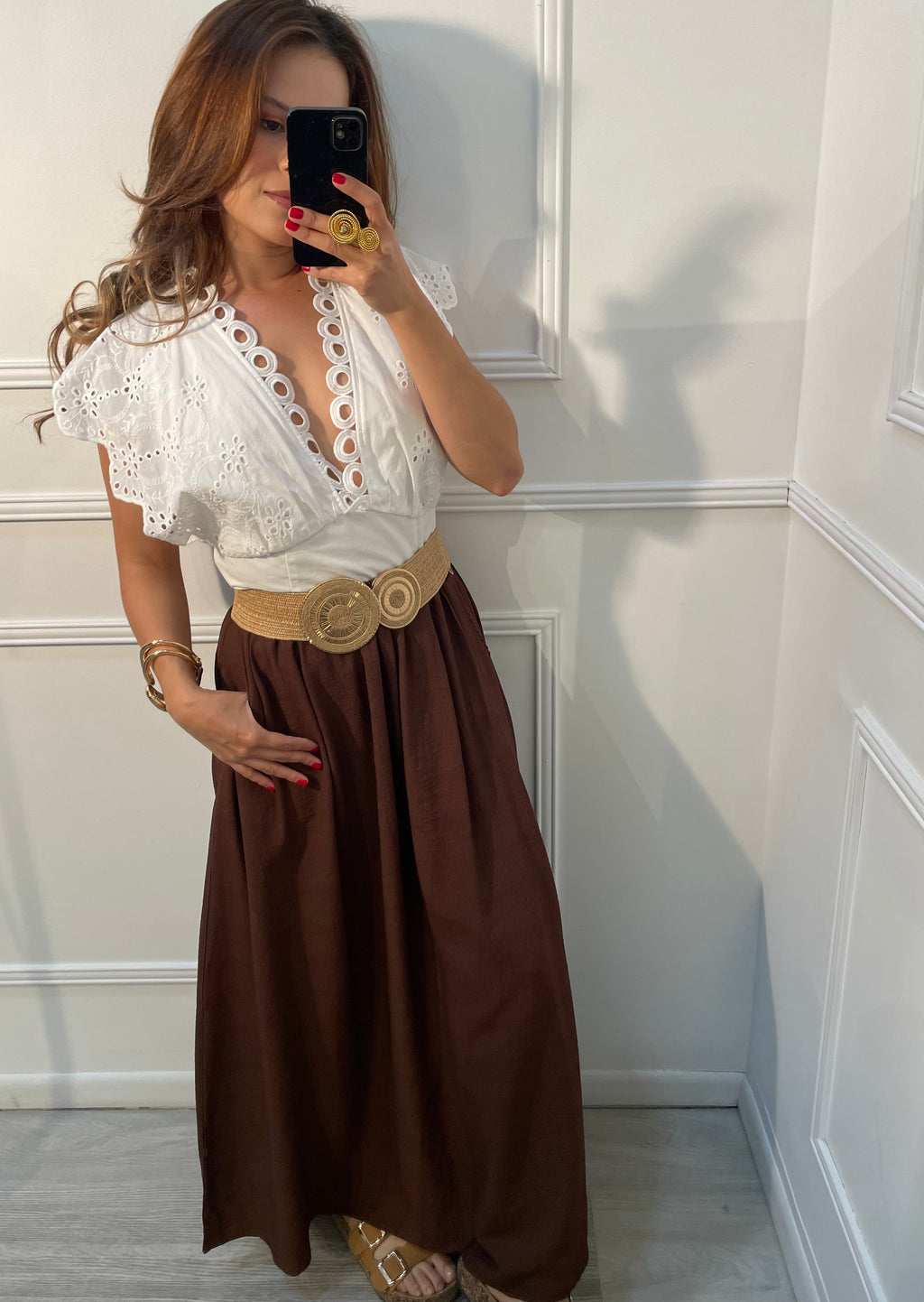 Blusa ojalillo blanca
