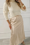 Falda Beige Satín