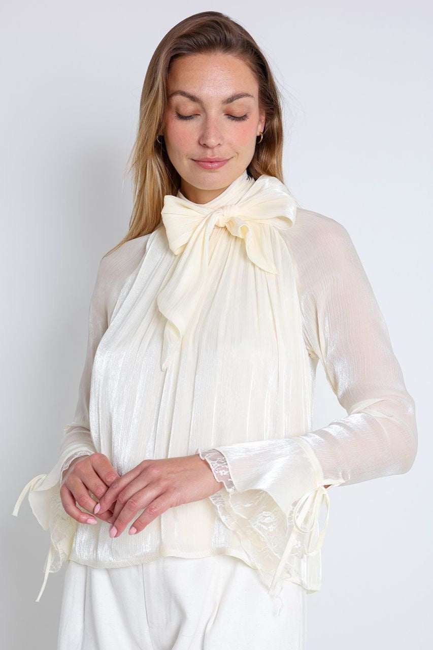 Blusa manga larga beige