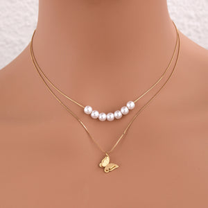 Collares de doble capa de mariposa