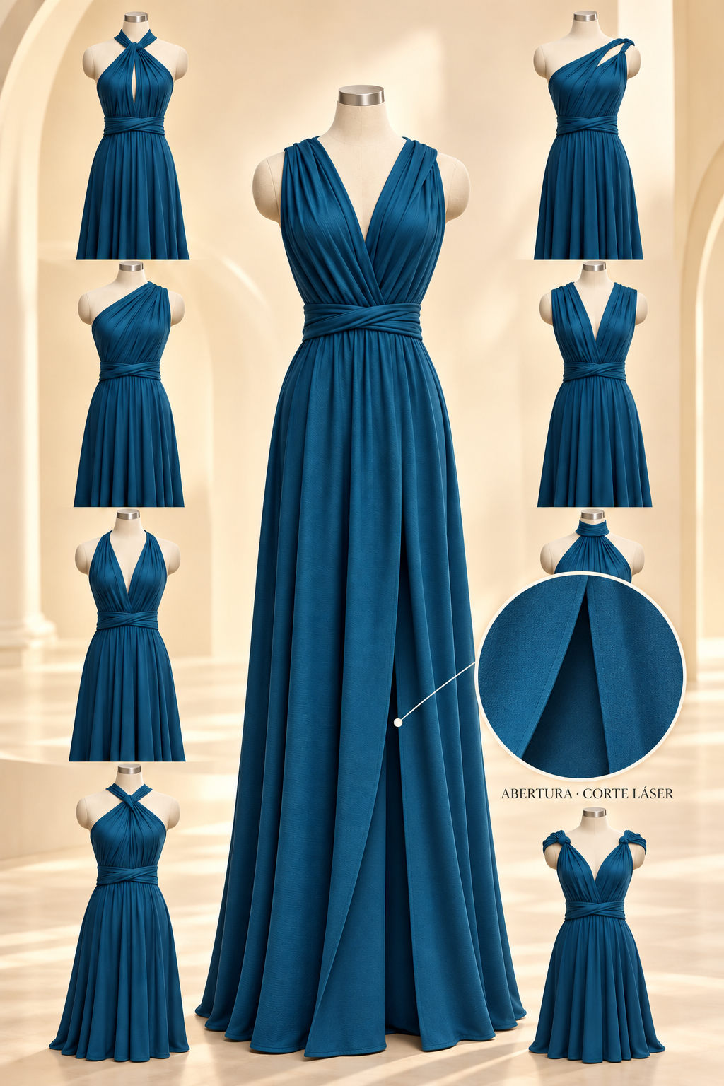 Vestido multiformas Corte laser