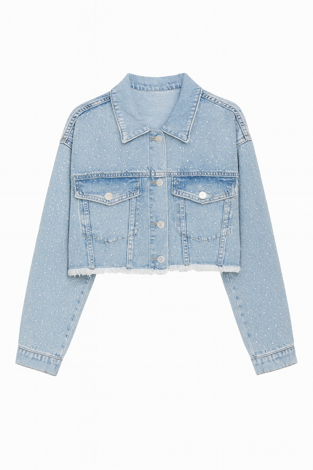 Jacket de mezclilla corta con brillo