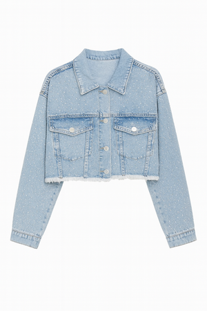 Jacket de mezclilla corta con brillo