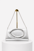 Bolso  de mano plateado
