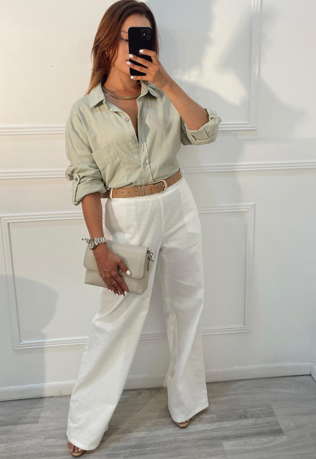 Blusa camisera oversize verde