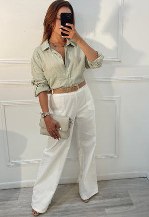 Blusa camisera oversize verde