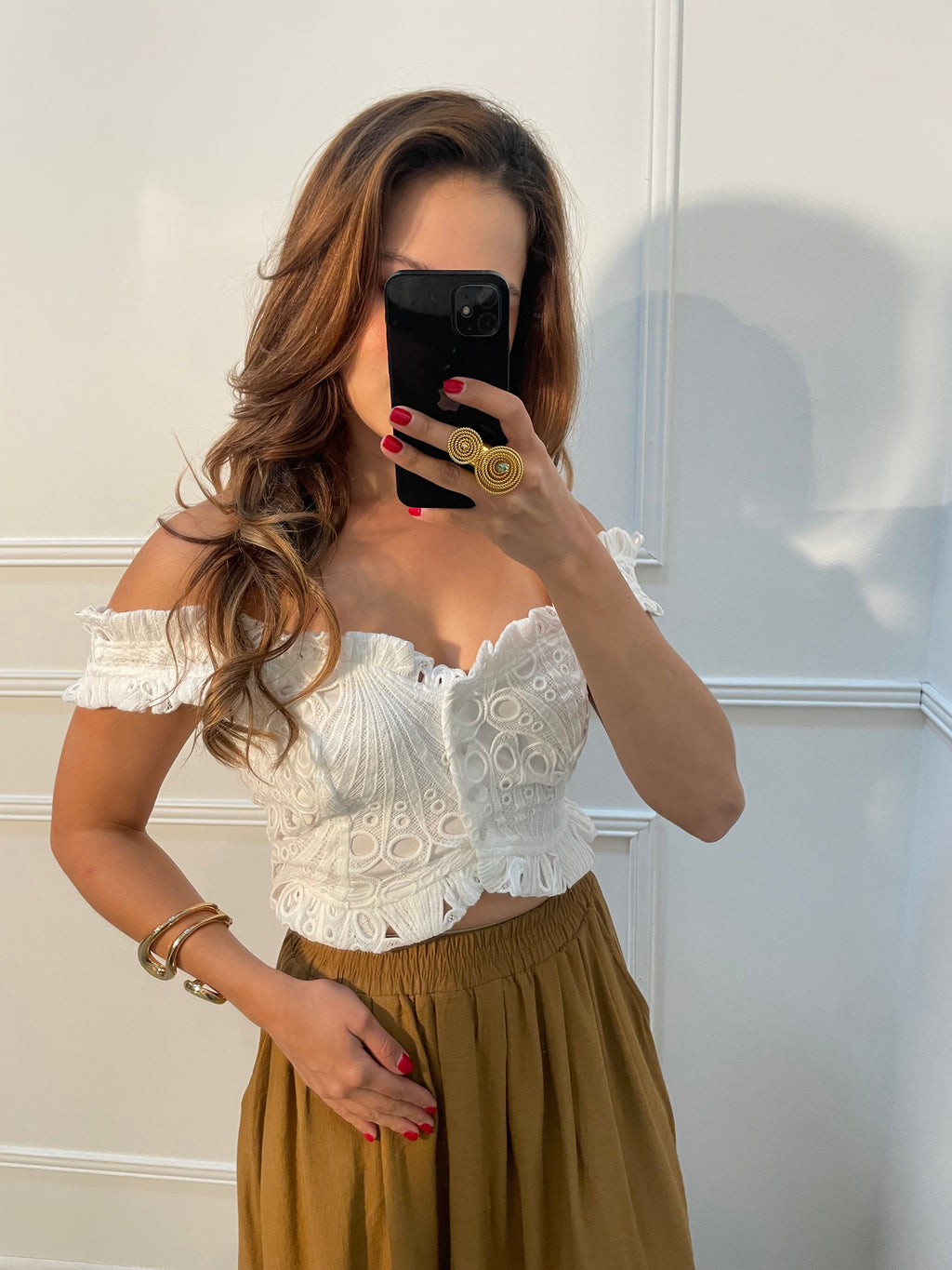 Blusa Blanca Bordada