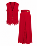 Set de chaleco y falda rojo