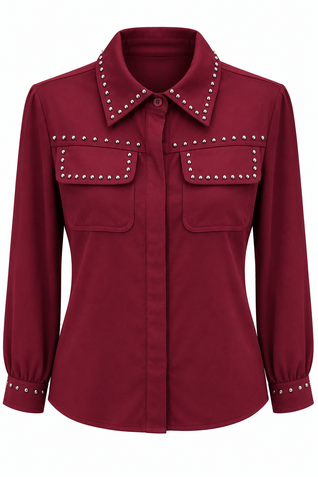 Jacket con tachuelas vino