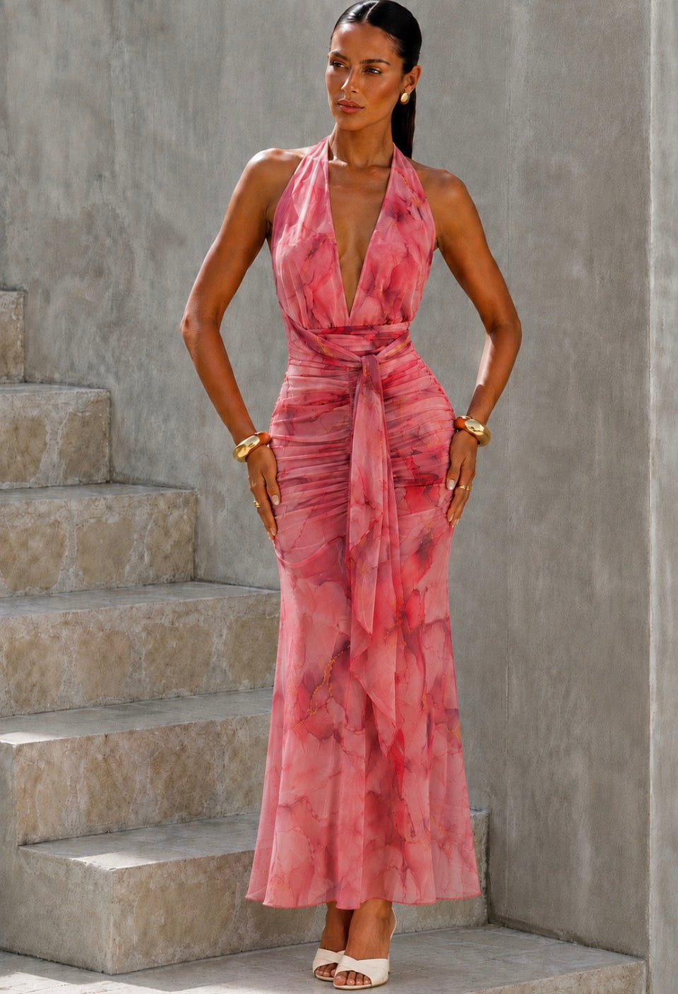 Vestido Rosa Estampado