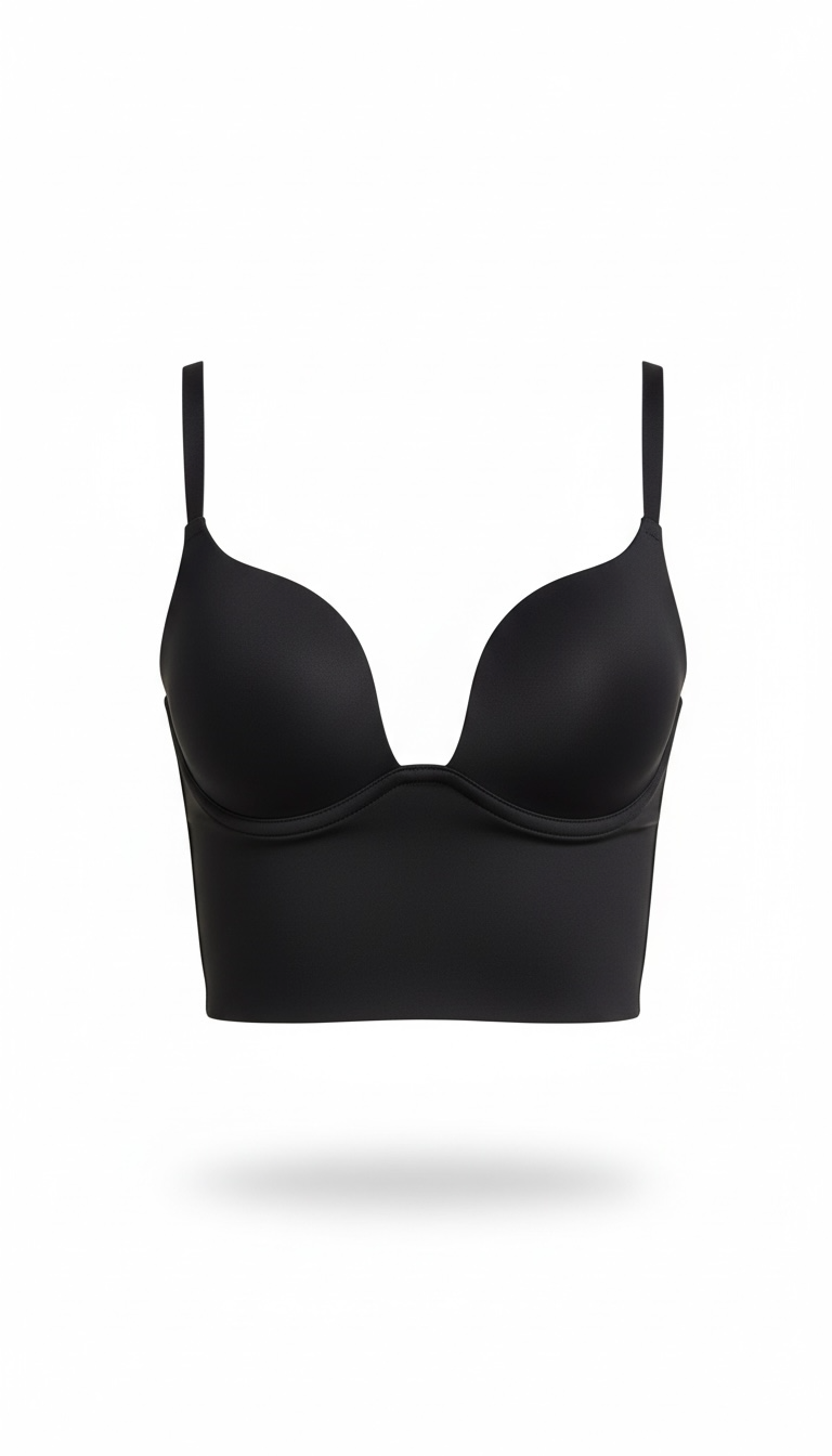 Crop Negro top con copas