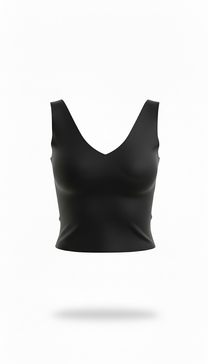 Blusa Negra cuello V tirante grueso